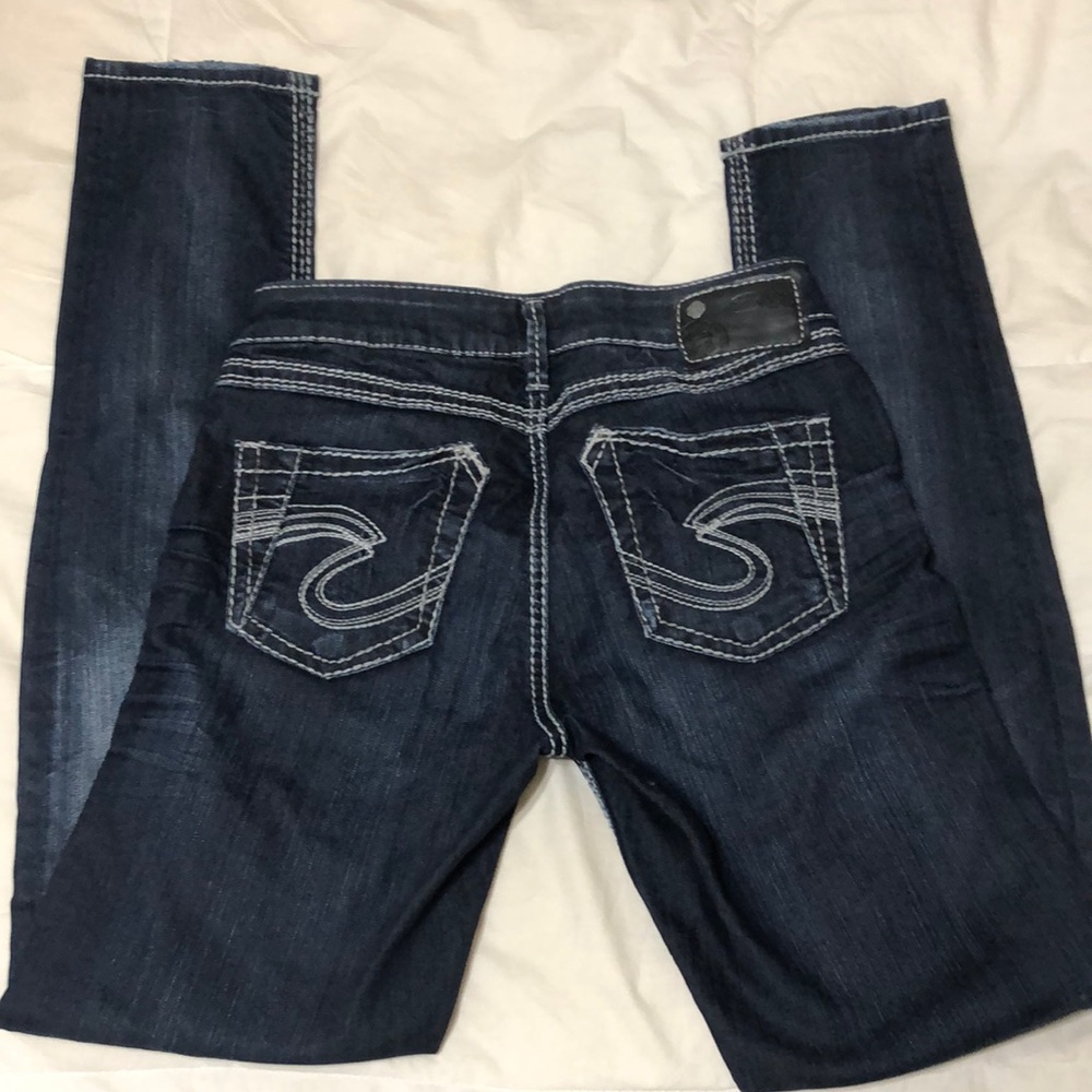 Silver skinny jeans